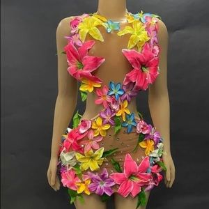 Blossom flow mesh dress